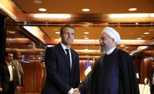 Emmanuel Macron et Hassan Rohani à New York en septembre 2017.