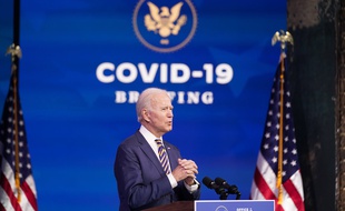 Joe Biden lors de son allocution sur le Covid-19, à Wilmington le 29 décembre 2020.