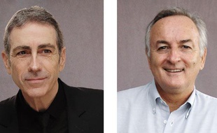 Alain Chamfort, artiste et membre du conseil d'administration de la Sacem, et Bernard Miyet, président du directoire de la Sacem.