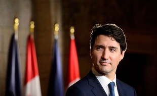 Le Premier ministre canadien Justin Trudeau à Paris en avril 2018 pour préparer le G7 avec Emmanuel Macron.