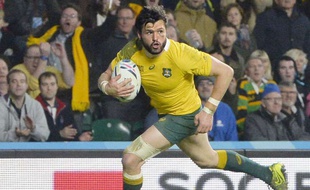 Adam Ashley-Cooper, le trois-quarts polyvalent de l'Australie, auteur de trois essais en demi-finale de la Coupe du monde face à l'Argentine, le 25 octobre 2015.