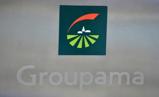 Le logo du groupe Groupama, le 27 octobre 2009 au siège de l'entreprise à Paris.