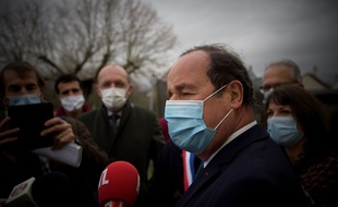 François Hollande, à Jarnac, lors de la commémoration du décès de François Mitterrand, début janvier.