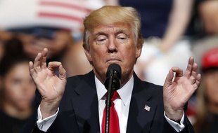 Donald Trump en meeting à Cedar Rapids (Iowa) le 21 juin 2017.