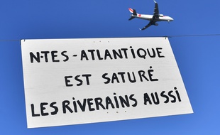 Lors d'une manifestation de riverains de l'aéroport en janvier 2018, à Saint-Aignan de Grand Lieu