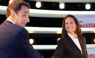 Nicolas Sarkozy et Ségolène Royal lors du débat de l'entre-deux tour de la présidentielle 2007, le 2 mai 2007.
