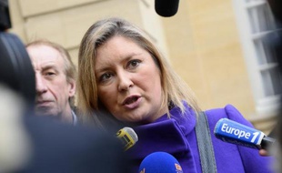 La présidente de la CFE-CGC, Carole Couvert, le 27 janvier 2014 à l'Hôtel Matignon, à Paris