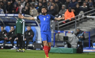 Olivier Giroud s'est blessé lors de France-pays de Galles et est forfait pour le match amical en Allemagne, le 14 novembre 2017.