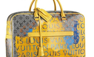 Sac Weekender, en toile Monogram Pulp jaune créée en collaboration avec Richard Prince, printemps-été 2008.