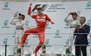 Le pilote allemand de Ferrari Sebastian Vettel, le 29 mars 2015 en Malaisie.
