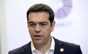 Le Premier ministre grec Alexis Tsipras lors d'une conférence de presse le 23 juin 2015 à Bruxelles