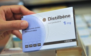 Une boîte de Distilbène, médicament du laboratoire UCB Pharma