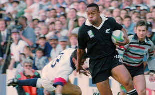 Jonah Lomu, lors de la Coupe du monde 1995 en Afrique du Sud.