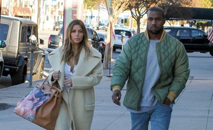 Kim Kardashian et Kanye West le 26 décembre 2013 à Los Angeles