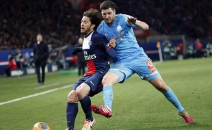 Maxwell, lors du match PSG-OM, le 2 mars 2014