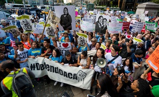 Manifestation pour défendre les «dreamers» à New York, le 30 août 2017.