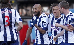 Anelka fête un but avec une «quenelle», le 28 décembre 2013
