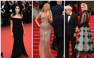 Leila Bekhti en Alexandre Vauthier, Blake Lively en Atelier Versace et Kristen Stewart en Chanel ce mercredi lors de la montée des marches à Cannes.