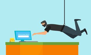 Illustration de la cybercriminalité notamment du vol de mots de passe.