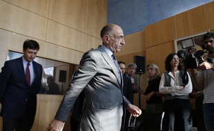 Jean-Marc Janaillac, ex-patron d'Air France, lors de l'annonce de sa démission, le 4 mai.