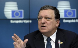 Le président sortant de la Commission européenne, Jose Manuel Barroso lors d'une conférence de presse au Conseil européen le 23 octobre 2014