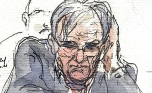 Croquis de l'ex-médecin allemand Dieter Krombach, jugé par la cour d'assises de Paris pour le meurtre de sa belle-fille Kalinka Bamberski. Le 21 octobre 2011.