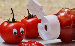 Illustration d'une bouteille de ketchup.