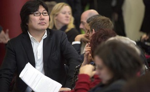 Le président du groupe écologiste au Sénat Jean-Vincent Placé le 14 décembre 2013 au Conseil fédéral d'EELV, à Paris.