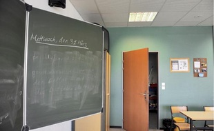 La salle de classe 509 dans laquelle l'individu a fait irruption, hier peu après 8 h 30.
