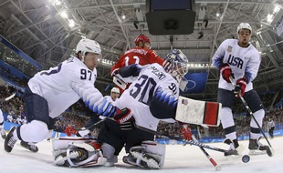 Américains contres Russes en hockey
