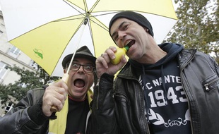 Une partie du groupe Elmer Food Beat, fan du FC-Nantes, le 5 novembre 2013.