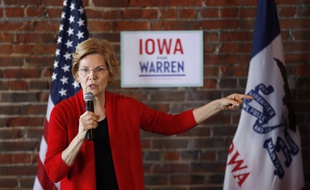 La candidate démocrate Elizabeth Warren, le 1er mars 2019 dans l'Iowa.