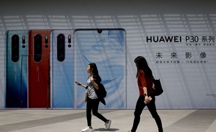 Une publicité pour le Huawei P30 en Chine.