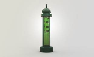 La colonne dépolluante, un prototype qui sera installé d'ici l'été 2017 place Victor et Hélène Basch à Paris.