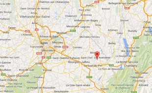 Capture d'écran Google map de Domolieu, en Isère.