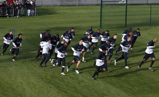 Le PSG s'entraîne au camp des loges le 28 octobre 2009.