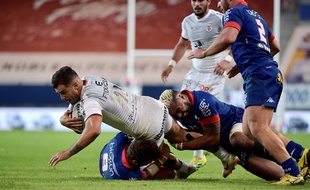 L'ailier du Stade Toulousain Sofiane Guitoune lors du match de Top 14 à Grenoble, le 1er septembre 2018.