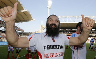 Sébastien Chabal lors de son jubilé le 4 juillet 2015.