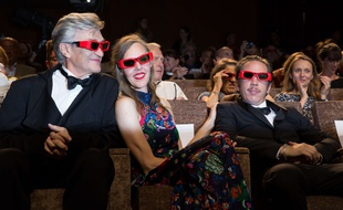 Wim Wenders et son équipe lors de la projection des Beaux jours d'Aranjuez le 1er septembre 2016 à la Mostra de Venise