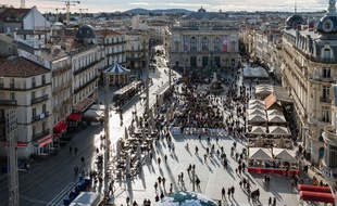 Place de la comédie, Montpellier, le 14 décembre