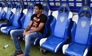Le Brésilien Brandao sur le banc du SC Bastia, le 2 août 2014