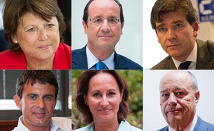 Montage des six candidats aux primaires socialistes.