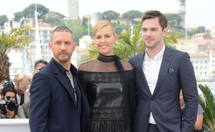 Les acteurs de «Mad Max: Fury Road» Tom Hardy, Charlize Theron et Nicholas Hoult, au 68e Festival de Cannes