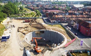 Le chantier du bassin de stockage de Roubaix.