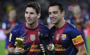 Les Barcelonais Messi et Xavi, le 3 novembre 2012