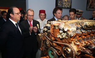 François Hollande a inauguré l'exposition Le Maroc contemporain à l'Institut du monde arabe de Paris le 14 octobre 2014