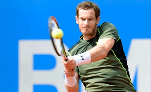 Andy Murray lors de son match à Zverev à Munich le 30 avril 2015.