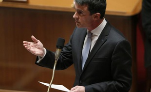 Le Premier ministre Manuel Valls à l'Assemblée nationale, le 26 janvier 2016 à Paris