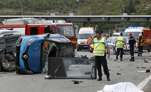 Accident de la circulation le 11 septembre 2015 à La Turbie dans le sud de la France