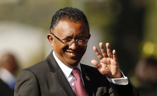 Le président malgache Hery Rajaonarimampianina à Pretoria le 24 mai 2014